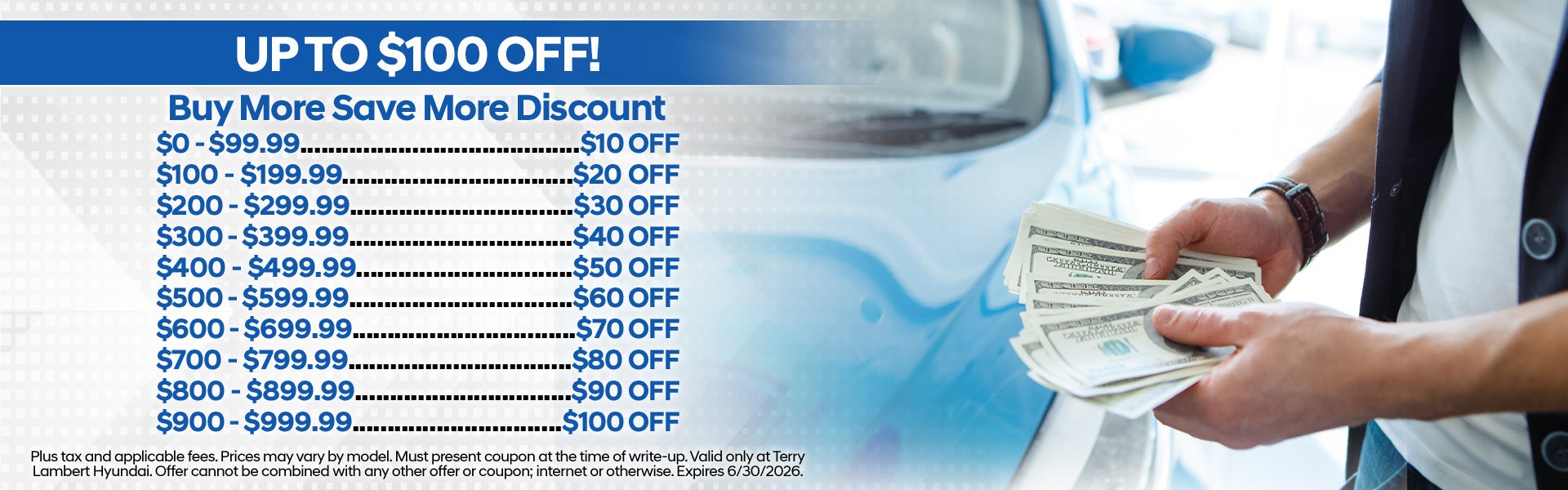 UP TO $100 OFF!