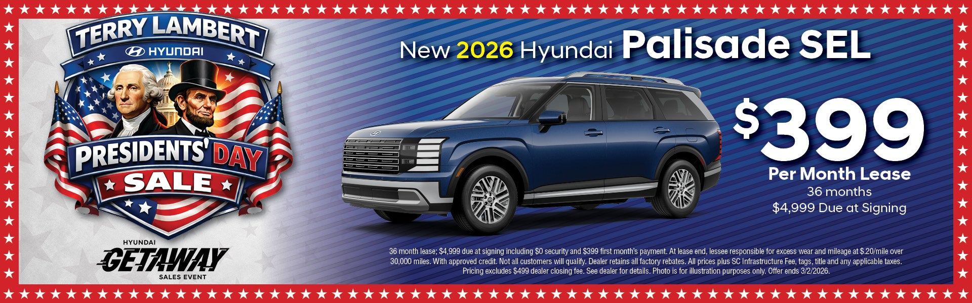 $399 Per Month Lease